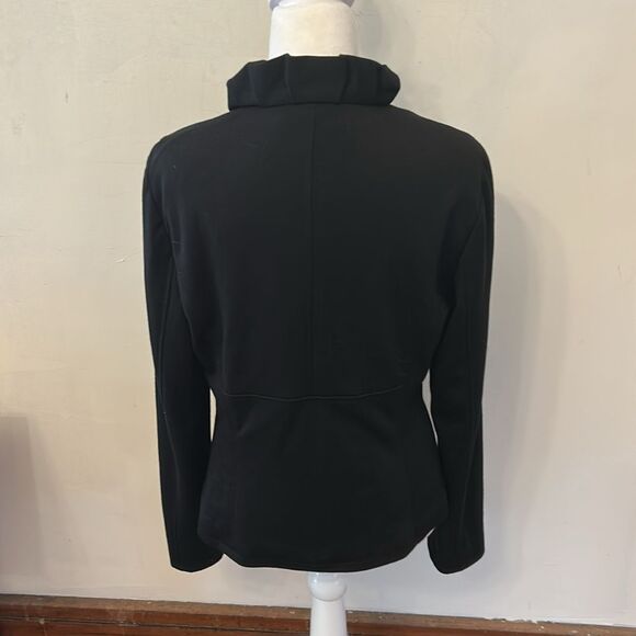 Tahari zip front black lined jacket Size M EUC - Picture 5 of 9